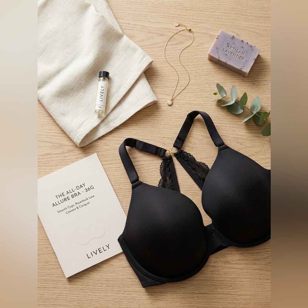 Lively Black All-Day Allure Lace-Back T-Shirt Bra
